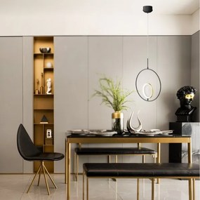 Aigostar - LED Luster na lanku LED/15W/230V 6500K čierna/zlatá