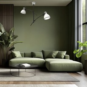 Závesný luster na tyči ZUMBA 2xE27/60W/230V biela/čierna