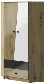 Skriňa rohová Nero 02 87 – Čierna Lesk