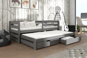 Detská posteľ 80 x 180 cm SIMO (s roštom a úl. priestorom) (grafit). Vlastná spoľahlivá doprava až k Vám domov. 1012998