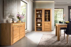 Komoda Velvet II 44 125 cm z masivu s LED osvětlením dub přírodní