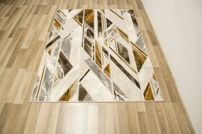 Koberec Elisa PF132 geometrický, hnedý / zlatý