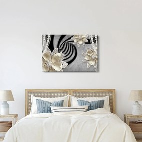 Obraz - 3D zlaté kvety (90x60 cm)