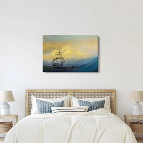 Obraz - Maľba lode na mori (90x60 cm)