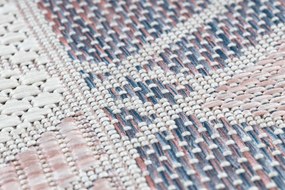 Koberec, behúň SISAL SION Geometrický, Trojuholníky 3006 ecru / ružová