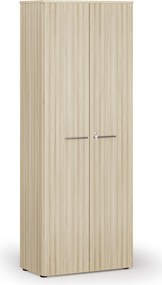 Kancelárska skriňa s dverami PRIMO WOOD, 800 x 420 x 2128 mm, dub prírodný