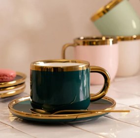 Šálka SINNES s podšálkou, smaragdová  ALL 978054