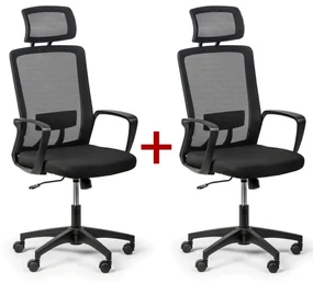 Kancelárska stolička BASE PLUS 1+1 ZADARMO, čierna