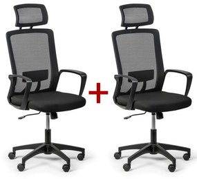 Kancelárska stolička BASE PLUS 1+1 ZADARMO, čierna