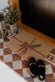 Bella Rose Vianočná rohožka z kokosových vlákien Darček s mašľou