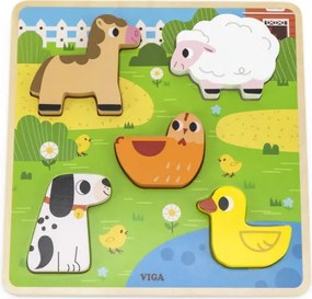 Drevené puzzle Viga 44662 farma