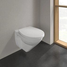VILLEROY &amp; BOCH O.novo závesné WC s hlbokým splachovaním bez vnútorného okraja, 360 x 540 mm, biela alpská, s povrchom CeramicPlus, 7682R0R1