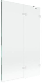 Mexen Lunar, 2-krídlová vaňová zástena pravá 110 x 150 cm, číre sklo, biela, 897-110-100-20-00-P