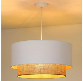 Duolla - Luster na lanku BOHO 1xE27/15W/230V pr. 45 cm biela/hnedá 89811