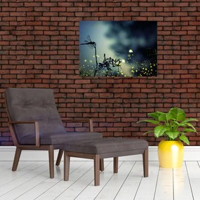Obraz - Vážka za trblietavej noci (70x50 cm)