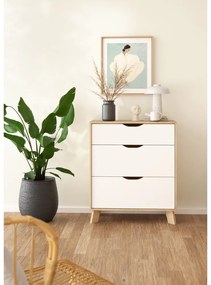 Biela/v prírodnej farbe komoda v dekore duba 79x92x40 cm Ikast – Tvilum