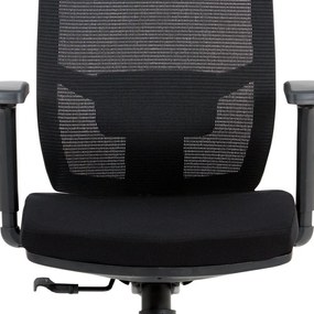 Kancelárska ergonomická stolička LEON — sieť/látka, čierna