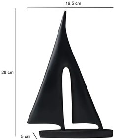 Dekorácia na stôl 28 cm živica/čierna