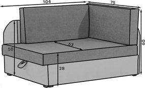 AKCIA Malá rozkladacia pohovka ROSA, tmavosivá/svetlosivá II. akosť