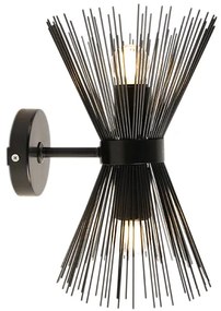 Art Deco nástenná lampa čierna 2-svetlá - Broom