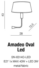 Azzardo Amadeo oval LED white AZ2418+AZ2421