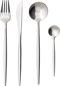 STILETTO Príbory lesklé set 4 ks – strieborná