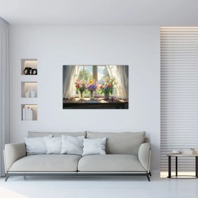 Obraz - Kytica pri okne (90x60 cm)