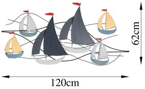 Nástěnná kovová dekorace Hizir vícebarevná