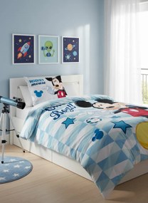 Detské bavlnené obliečky Nook Mickey Mouse 100x135 cm + 40x60 cm modré
