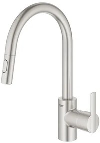 Drezová batéria GROHE Feel s vyťahovacou spŕškou, 2 prúdy supersteel 31486DC1, 1 ks