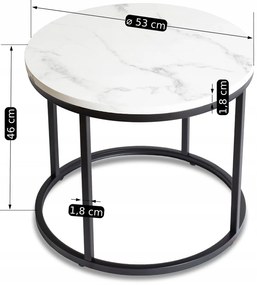 PROXIMA.store - Dizajnový konferenčný stolík CONNY FARBA: biely mramor, FARBA NÔH: čierna