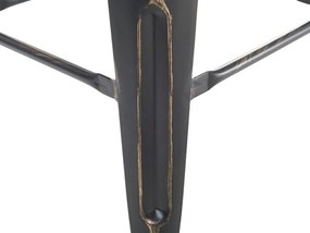 Sada 2 oceľových barových stoličiek 76 cm čierna/zlatá CABRILLO Beliani