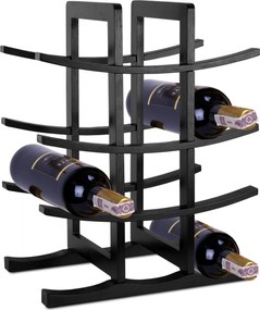 Bambusový stojan na víno v čiernom prevedení TODGAR