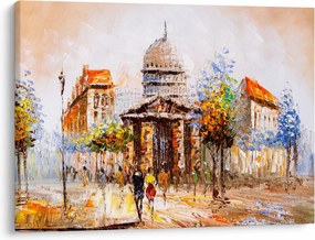 Obraz - Maľovaná mestská pamiatka (70x50 cm)
