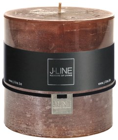 Rustikálna stĺpová sviečka v hnedom farebnom prevedení 64 hodín/ 10x10x10 cm Jolipa 42307