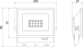 Mexen Luxpro LED reflektor, 10W, neutrálna - 4000K, 900 lm, čierna - L230-010-40-70