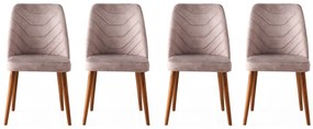 Sada 4 ks jídelních židlí Dallas ořech/béžová