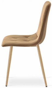 Set štyroch jedálenských stoličiek LIBRA zamatové hnedé / drevené nohy (4 ks)