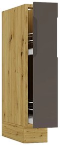 Kuchynská skrinka Cosmo Isabel D15 Cargo+Kôš Mocca Grey/Dub Artisan