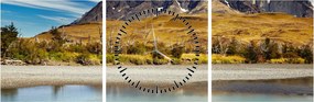 Obraz - Národný park Torres del Paine (s hodinami) (90x30 cm)