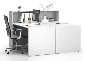 Kancelárska zostava double SEGMENT, biela/biela
