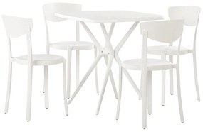 Záhradná súprava stola a 4 stoličiek biela SERSALE / VIESTE Beliani