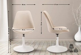 Stolička Maverick W - látka, podnož kov biela matná - Krémová