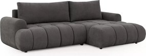 Rozkladacia rohová sedačka Lutario Mini pravá - tmavosivá hydrofóbna pletenina Venice 2021