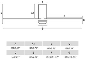 FARO 33829WT-1TW-LED Stm. vent. PUNT TUB M 18W/230V hnedá/biela pr.132 cm WT + DO