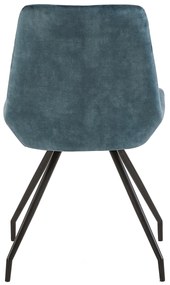Jedálenská stolička Toulouse Modrá s čiernou podnožou Mahom