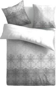 Obliečky Essencia 140x200 cm, šedo-biele ornamenty, bavlnený satén%