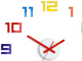 3D nalepovacie hodiny Digit farebné