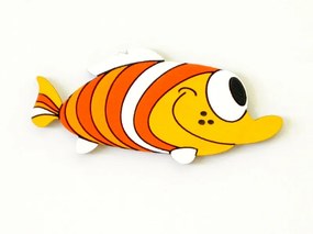 Dekorácia na stenu Ryba oranžová, 13 cm (balenie 3 ks)