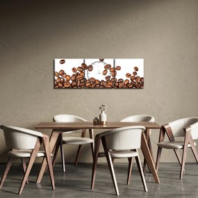 Obraz - Kávové zrná (s hodinami) (90x30 cm)
